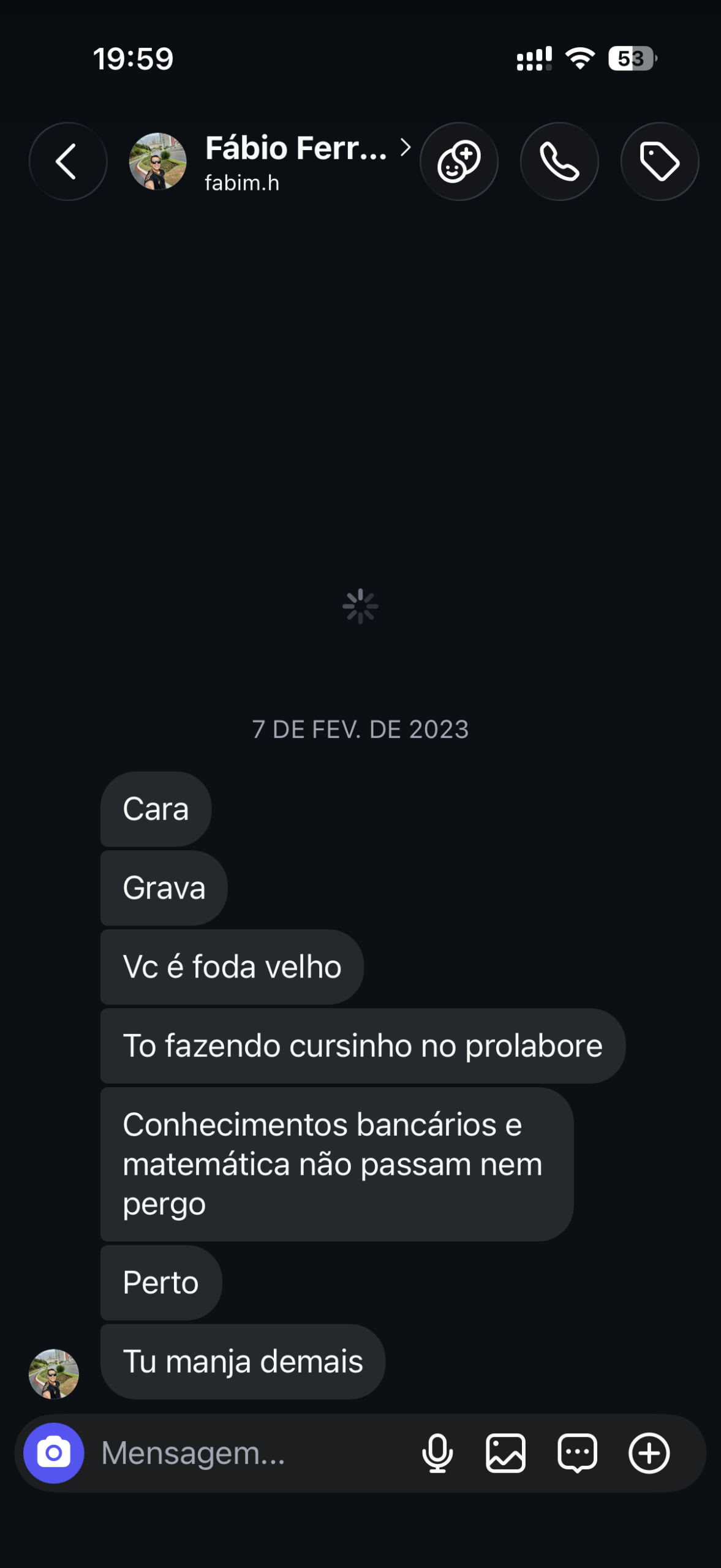 Depoimento de aprovação no WhatsApp